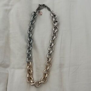 Sabika Silver and Gold Chain Necklace